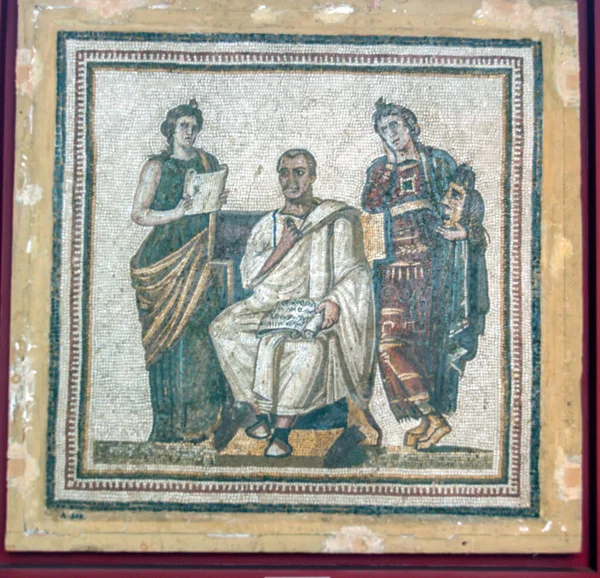 Mozaikové Vzory Starověké Mozaiky Tuniska Muzeu Bardo — Stock fotografie