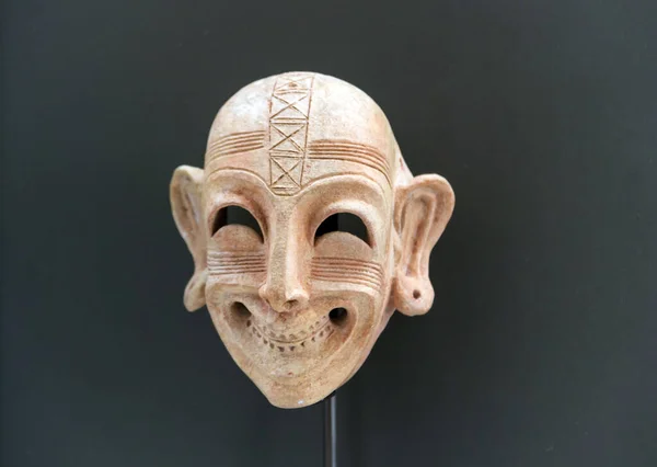 Máscara Sardônica Antiga Exposição Museu Bardo — Fotografia de Stock