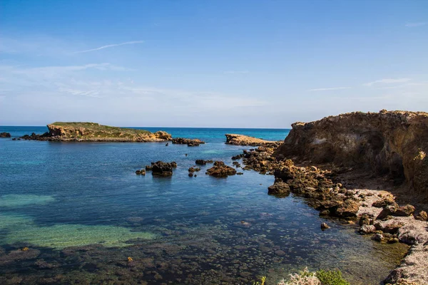 Rock Beach Cap Angela Bizerte Tunísia — Fotografia de Stock