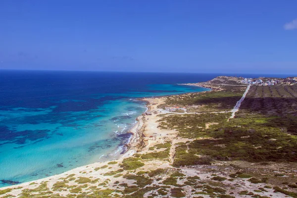Vista Penhasco Com Oceano Horizonte Cap Blanc Bizerte Tunísia — Fotografia de Stock