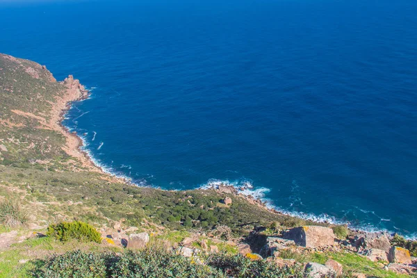 stock image Beach and Mountains under a Blue Sky at Crique Mteris, Haouaria, Tunisia