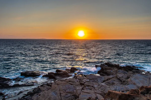 Sunset Magic Encantadora Noite Ain Kanassira Beach Tunísia — Fotografia de Stock