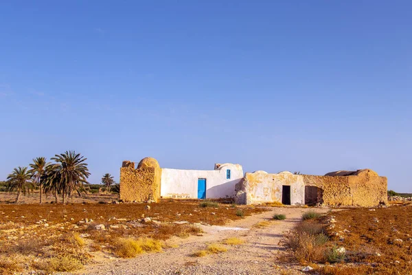 Deserted Ruin Abandoned House Southern Tunisia Arid Wilderness — Stock Photo, Image