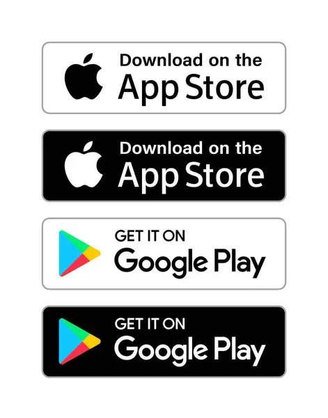 App Store 'a yükle ve Google Play Butonu' na yükle. EPS Vektörü