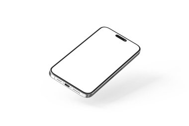 Akıllı Telefon 3D Görüntü Beyaz Arkaplanda İzole Edildi