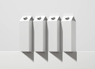 Meyve Suyu Kutusu Paketleme Model 3B Beyaz Arkaplanda İzole Edildi