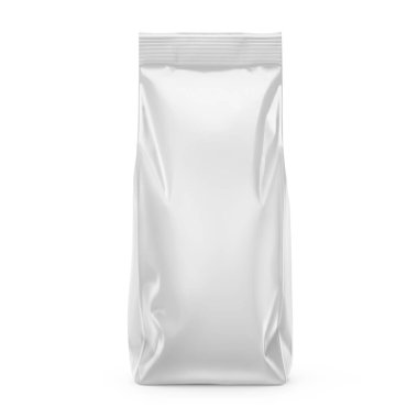 Kahve Torbası Paketleme Model 3B Beyaz Arkaplanda İzole Edildi