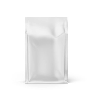 Kahve Torbası Paketleme Model 3B Beyaz Arkaplanda İzole Edildi