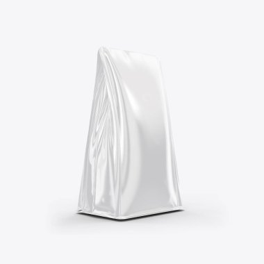 Kahve Torbası Paketleme Model 3B Beyaz Arkaplanda İzole Edildi