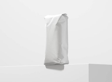 Kahve Torbası Paketleme Model 3B Beyaz Arkaplanda İzole Edildi