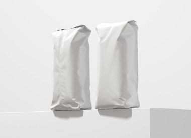 Kahve Torbası Paketleme Model 3B Beyaz Arkaplanda İzole Edildi