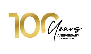 100th Anniversary Gold Logotype Design for Celebration Event clipart