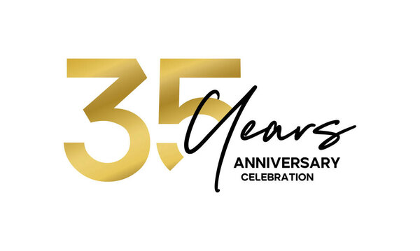 35th Anniversary Gold Logotype Design for Celebration Event