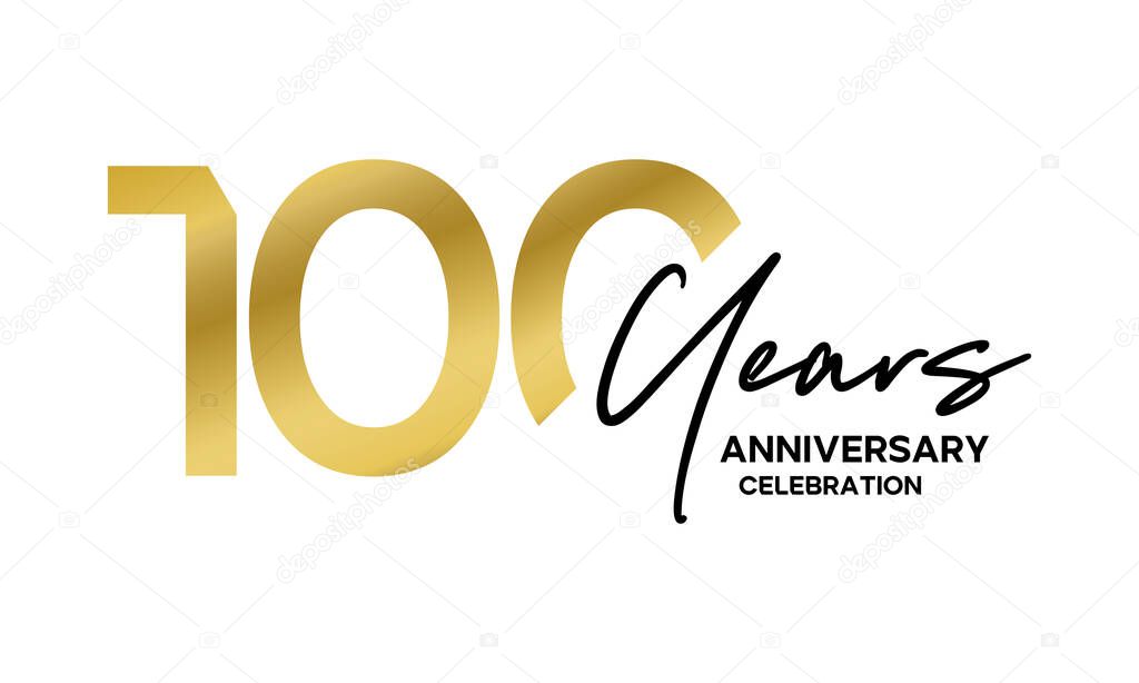 100th Anniversary Gold Logotype Design for Celebration Event