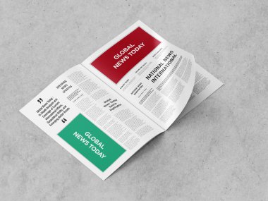 Gazete Reklamcılığı Dergisi Broşür Model 3D Hazırlama