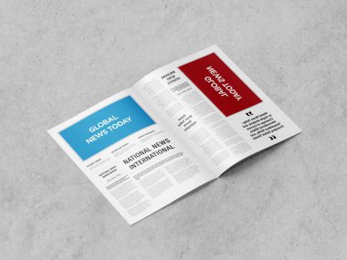 Gazete Reklamcılığı Dergisi Broşür Model 3D Hazırlama