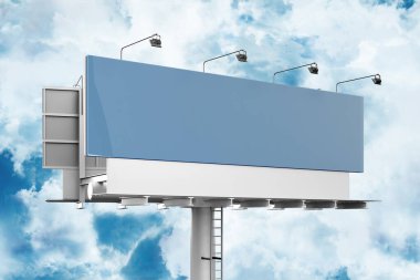 Açık Hava Billboard Posteri Mavi Bulutlu Gökyüzü, 3D Hazırlama