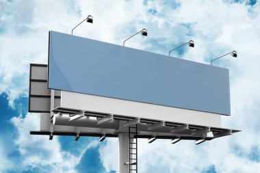 Açık Hava Billboard Posteri Mavi Bulutlu Gökyüzü, 3D Hazırlama