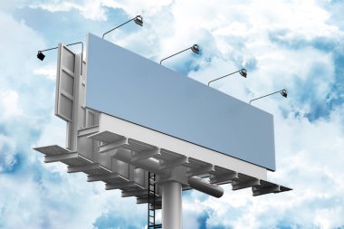 Açık Hava Billboard Posteri Mavi Bulutlu Gökyüzü, 3D Hazırlama