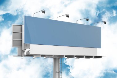 Açık Hava Billboard Posteri Mavi Bulutlu Gökyüzü, 3D Hazırlama