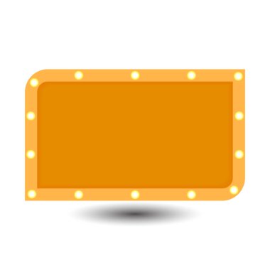 Süsleme için vektör gerçekçi sarı reklam panosu sosyal medya afişi beyaz arkaplanda izole edildi.