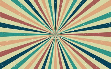 Grunge desenli güneş ışığı retro arka planı. Soyut klasik arka plan. Vektör İllüstrasyonu.