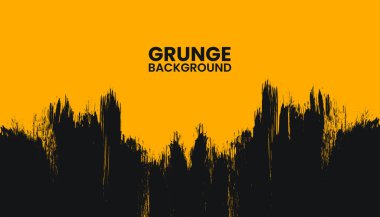 Fırça darbeleri sarı ve siyah. Kopya alanı ile soyut grunge dokusu arkaplanı.