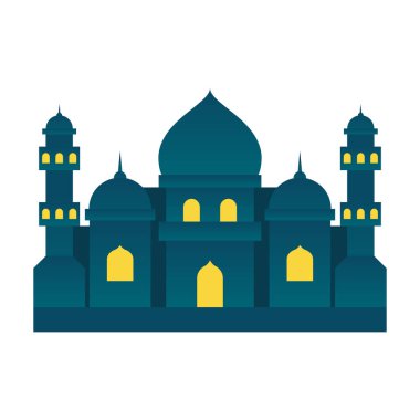 Beyaz arkaplanda düz stil izole edilmiş caminin çizim vektörü grafiği. Vektör Eps10