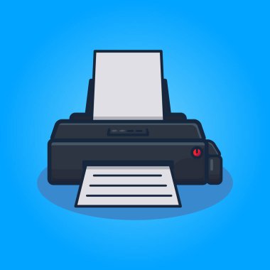 Matbaa düz çizgi film stili. Vektör Eps10