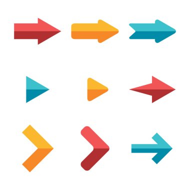 Renk vektörlü oklar. Vektör Eps10