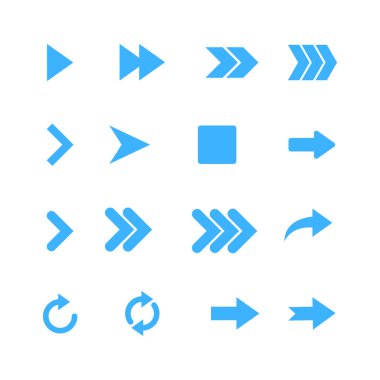 Mavi oklar seti. Vektör Eps10