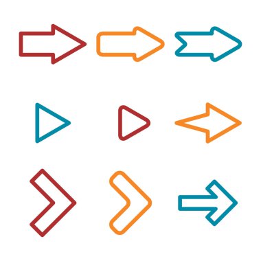 Renk vektörlü ana hatlı oklar. Vektör Eps10