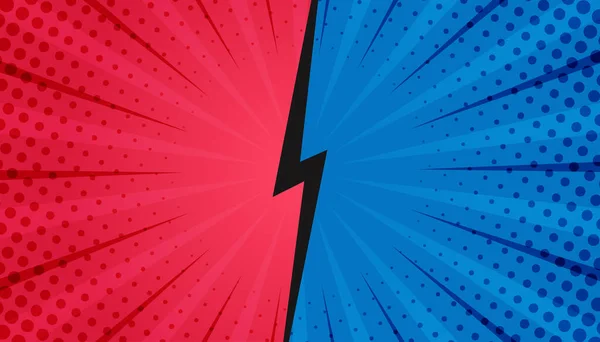 Çizgi roman tarzına sahip soyut kırmızı ve mavi arkaplan
