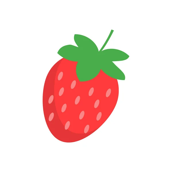 Stawberry Fruta Verão Vermelho Isolado Fundo Branco Impressão Café Vegetariana — Vetor de Stock