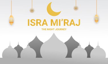 Isra Mi'raj. Gece Yolculuğu. Beyaz arkaplan.