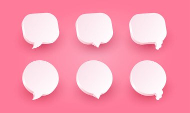 3 boyutlu konuşma baloncukları sohbet simgesi seti. Sosyal medya mesajları kavramı. Vektör Eps10