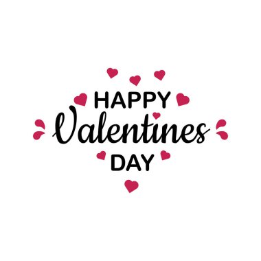 Beyaz arkaplanda izole edilmiş el yazısı yazı ile Sevgililer Günü tipografisi kutlu olsun..