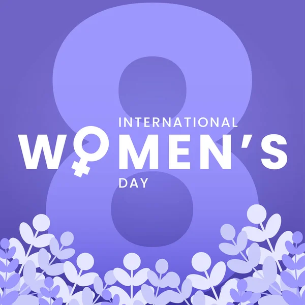 International Women's Day with Blue Background. 3d 8th March. Vector Illustration
