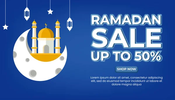 Ramadan Sale Discount Banner Template Promotion — Stok Vektör
