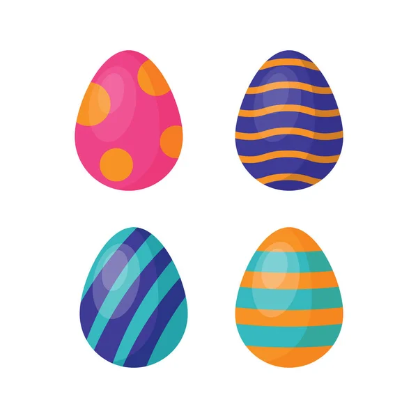 Illustration of colorful eggs collection for Easter. Vector Illustration