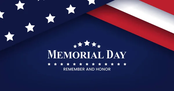 Memorial Day Usa Inglés Recuerda Honra Fondo Bandera Estados Unidos — Vector de stock