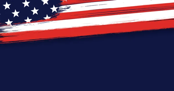 コピースペース付きアメリカ国旗ブラシストロークの背景 米国の国民の休日のバナー グリーティングカード 招待状 ポスター チラシなどに適しています — ストックベクタ