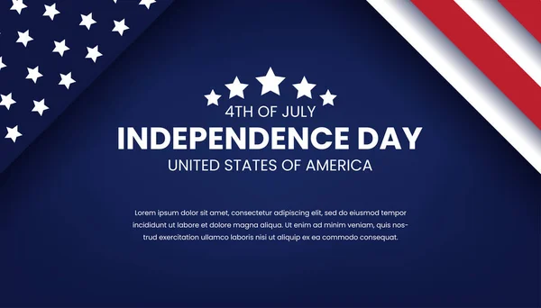 Julio Día Independencia Estados Unidos América Diseño Banner — Vector de stock