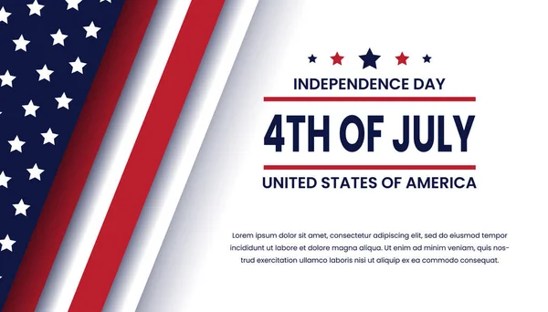 Feliz Día Independencia Con Forma Elemento Bandera Americana — Vector de stock