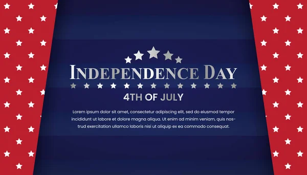 Julio Día Independencia Con Forma Estrella Fondo Bandera Americana — Vector de stock