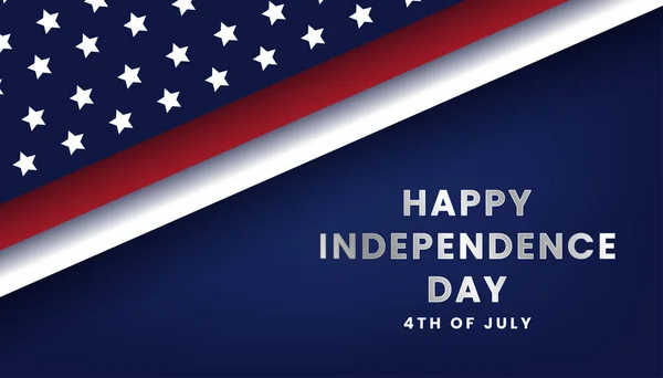 Feliz Día Independencia Tarjeta Felicitación Con Forma Bandera América — Vector de stock