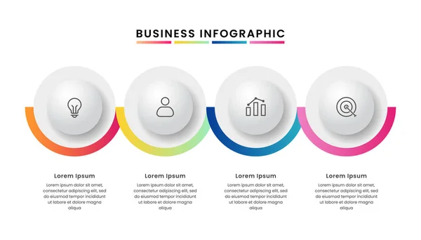 Business Infografik Mit Vier Optionen Oder Schritten Und Symbolen — Stockvektor