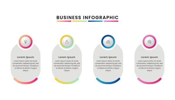 Gradient Business Infographic Template Design Four Options Steps Icons — Stock Vector