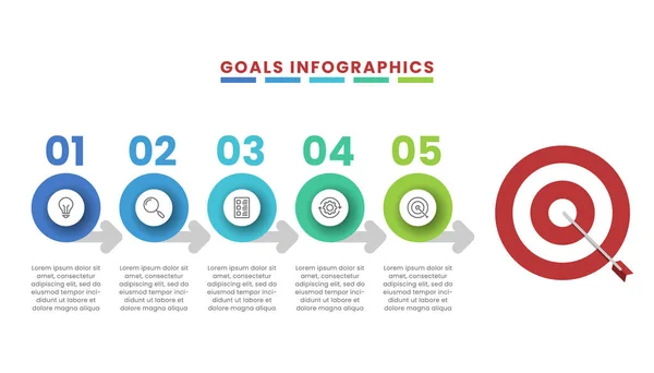 Goal Business Infographic Template Design — Stock Vector
