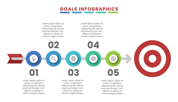 Goal Infographic Design Template Business Presentation — Stock Vector